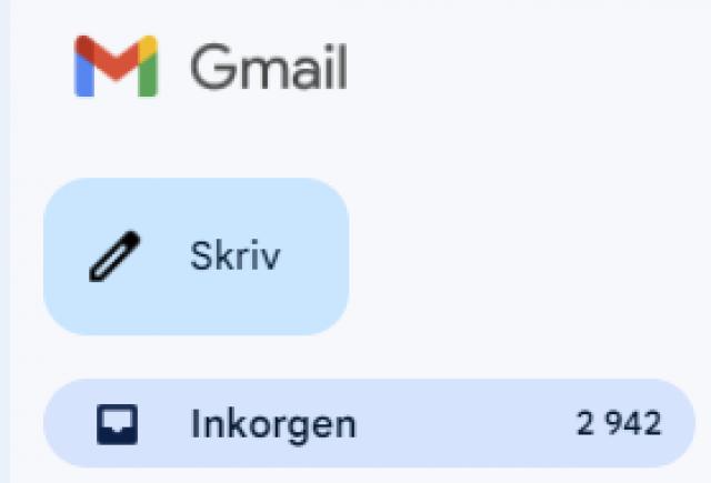 Bild av gmail logon samt knappen skriv