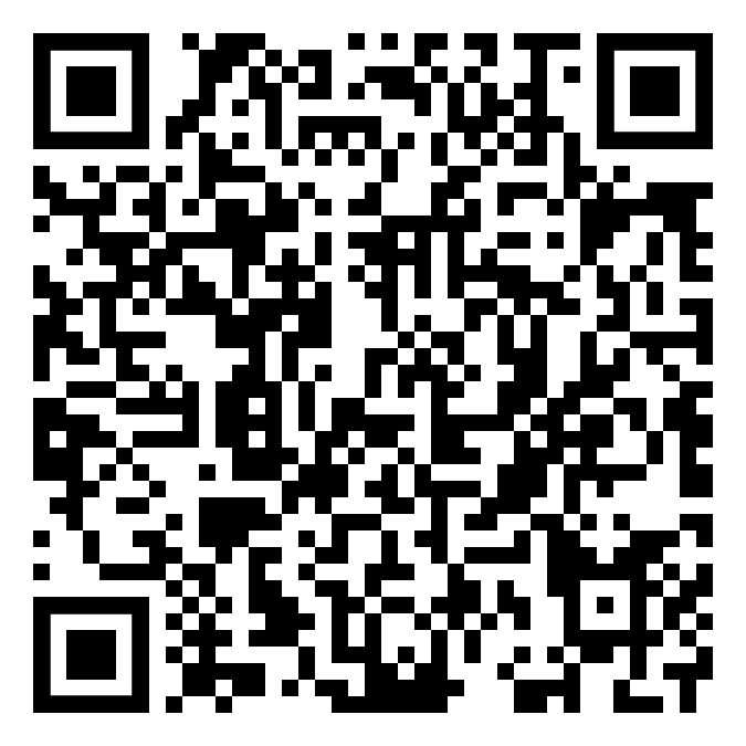 En svartvit QR-kod på vit bakgrund. Koden består av olika fyrkantiga mönster och kan skannas med en kompatibel enhet för att få tillgång till digital information.